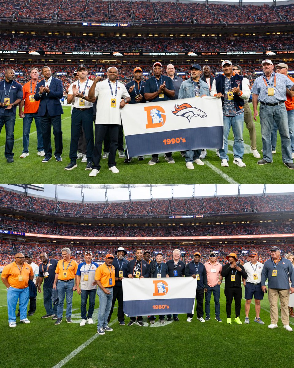 Broncos_Legacy's tweet photo. Honoring those who came before ๐ค
Last Sunday, we recognized @broncos alumni ahead of #LARvsDEN to wrap up an amazing Alumni Weekend! https://t.co/aMb2zfuIzL