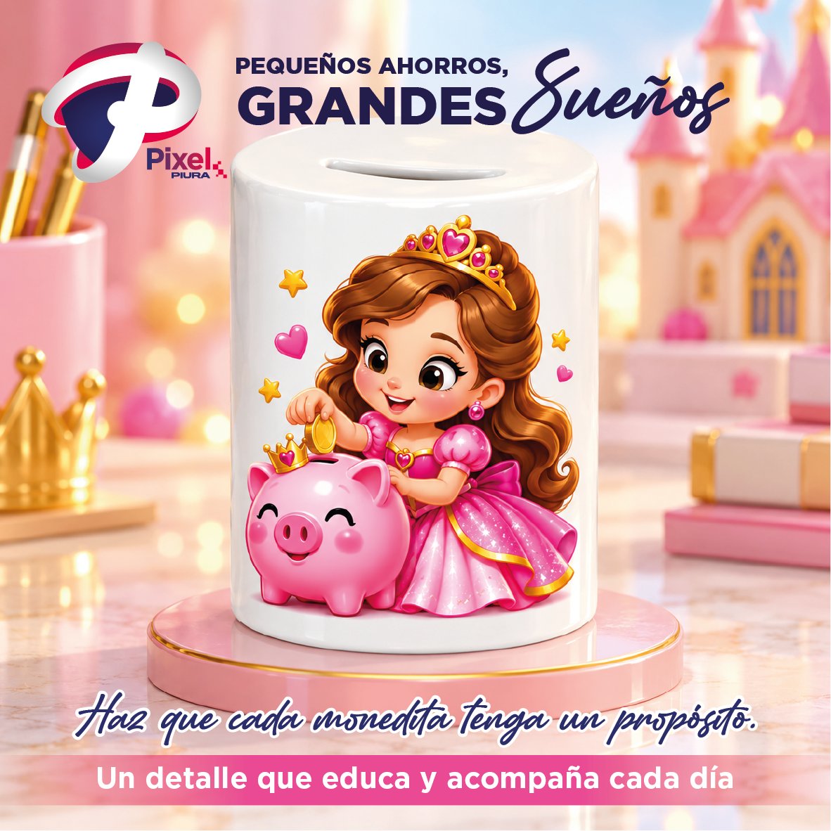 pixelpiura's tweet photo. 👑✨ ¡Pequeños ahorros, grandes sueños! 💕🐷
Haz que cada monedita tenga un propósito ✨
Una alcancía pensada para las pequeñas princesas que empiezan a descubrir el valor de ahorrar mientras sueñan en grande.👸💖
#Alcancía #AlcancíaPersonalizada #Princesa #Ahorro #RegiónPiura https://t.co/NffH0moHLK