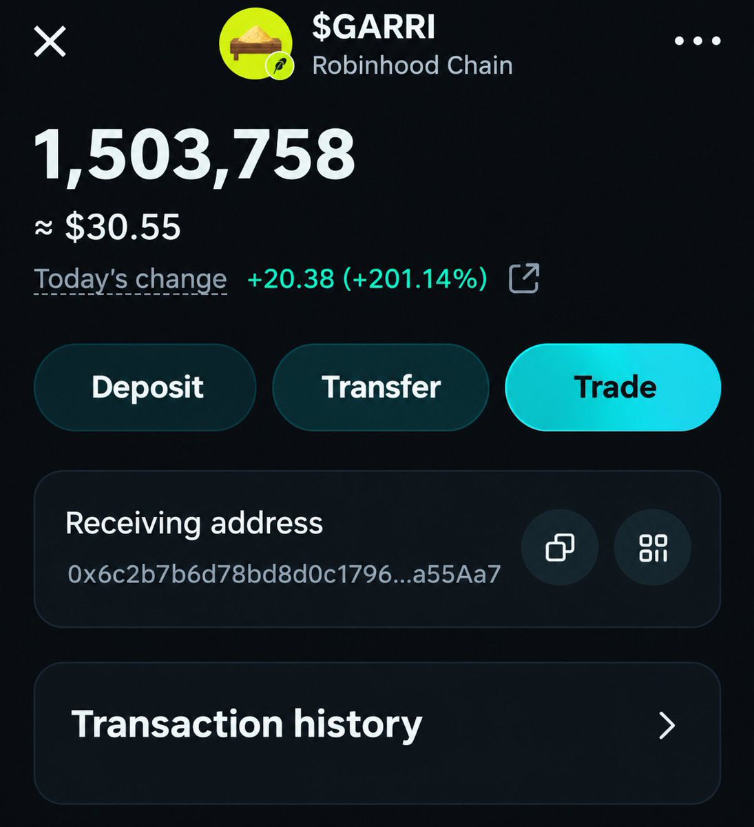 SmithazDon's tweet photo. Just aped $GARRI by @degenBRO__ 

Y'all early on this for sure 

Let’s send this! 🔥🚀🚀 https://t.co/H1gIgZvGgE