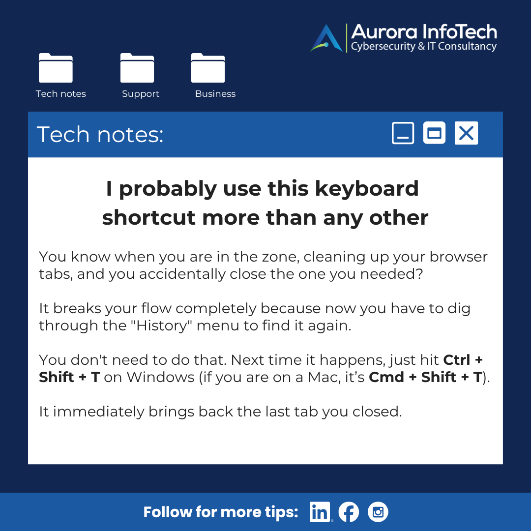 royajrichardson's tweet photo. It’s a simple trick, but small productivity wins like this can help your team spend less time fighting technology and more time getting work done.
Save this shortcut. Your future self will thank you.
#AuroraInfoTech #ITTips #ProductivityTips #Technology #ManagedITServices https://t.co/SyKa0AwZXO