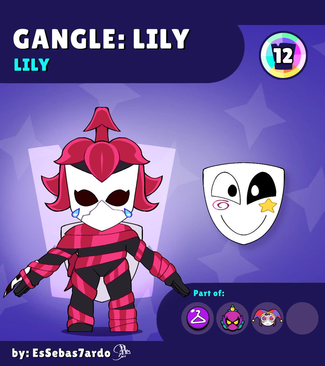 EsSebas7ardo's tweet photo. SKINTARDO 12: GANGLE: LILY

#BrawlStars #BrawlStarsArt #skintardo #digitalcircus https://t.co/3krTgjXoBm