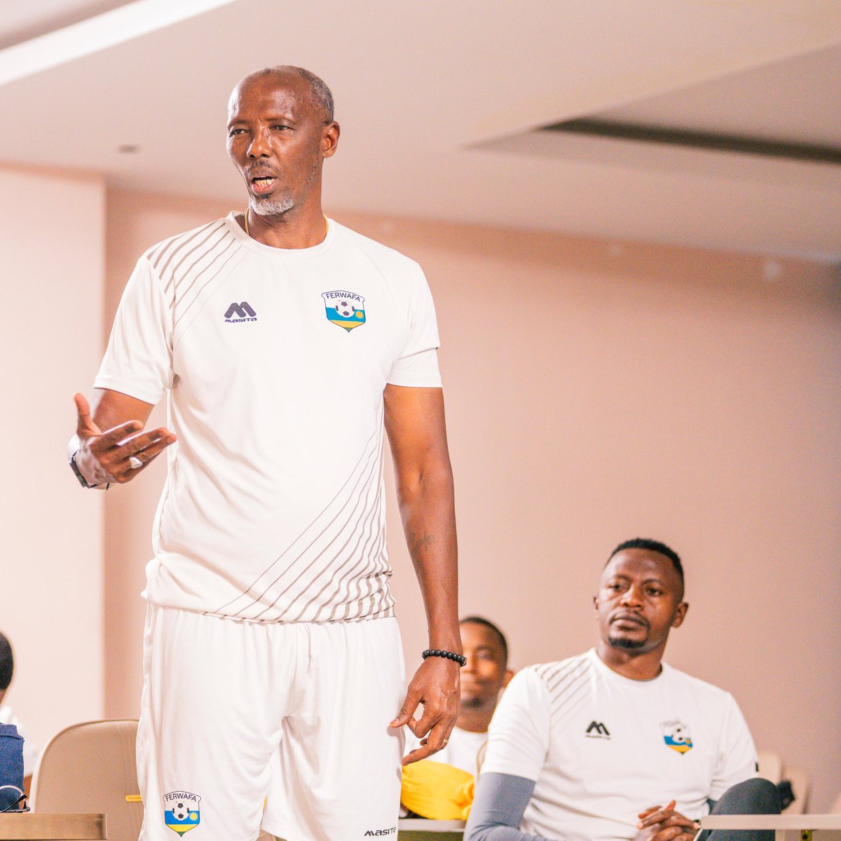 FERWAFA's tweet photo. Members of the FERWAFA ExCom visited Amavubi U-23 team on Tuesday ahead of the TotalEnergies CAF U-23 AFCON Qualifier against Sudan slated for Wednesday at KPS

Led by Acting President Claudine GASARABWE, they encouraged the team to give their all and represent Rwanda with pride. https://t.co/UeK6SNqWr5