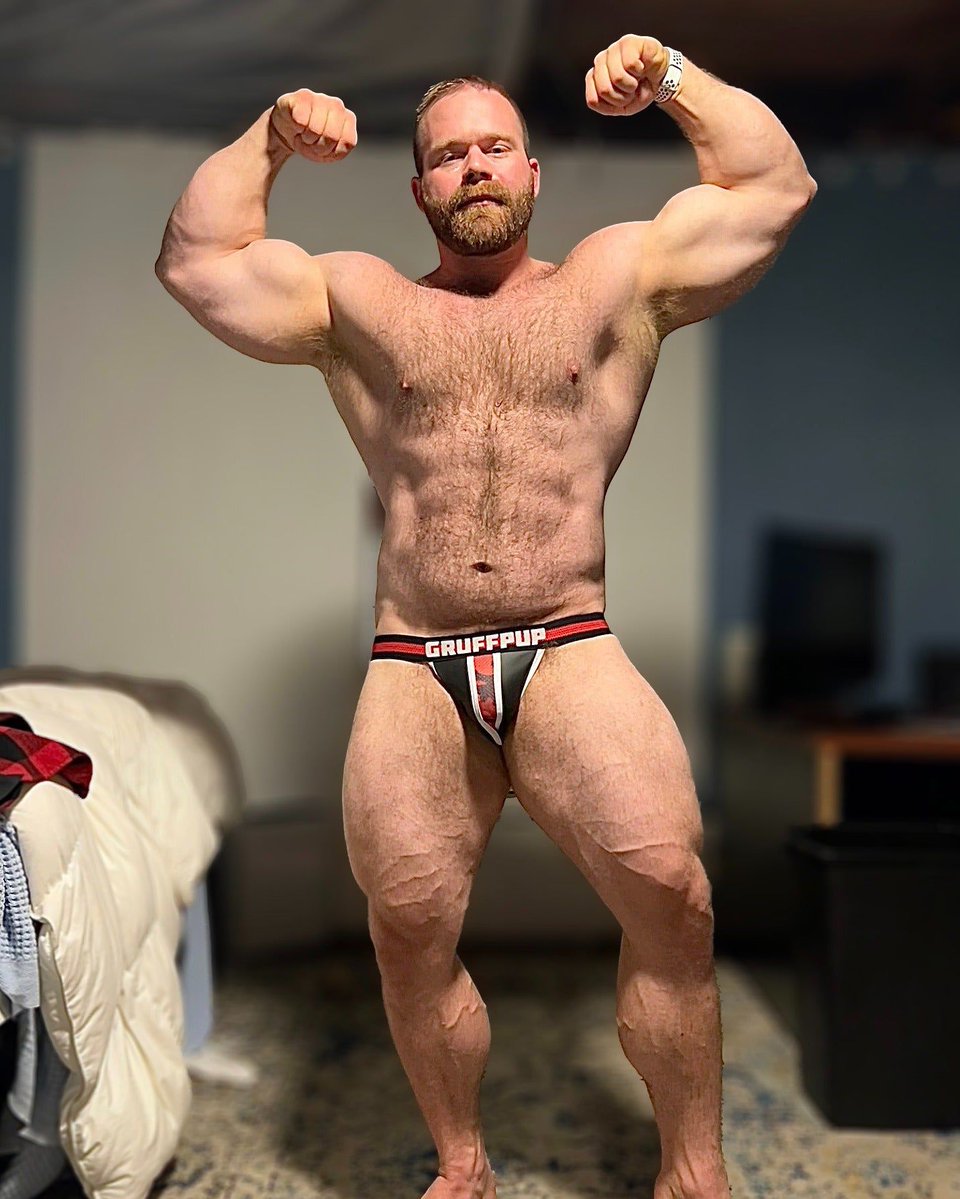 Gruffpup's tweet photo. The Dominator Jockstrap ➡️ https://t.co/ULqNL2prb7 ⬅️ The Stud: Jessie #beard #handsome #woof #muscle #bodybuilder #strongman #bodybuilding #bearded #bear #cub #dad #daddy #strong #Divinestump #muscular #gaymuscle #gaybodybuilder #instagay #gaypride #gaymuscles #gaygym #gymgay https://t.co/JOGfJGhGPb