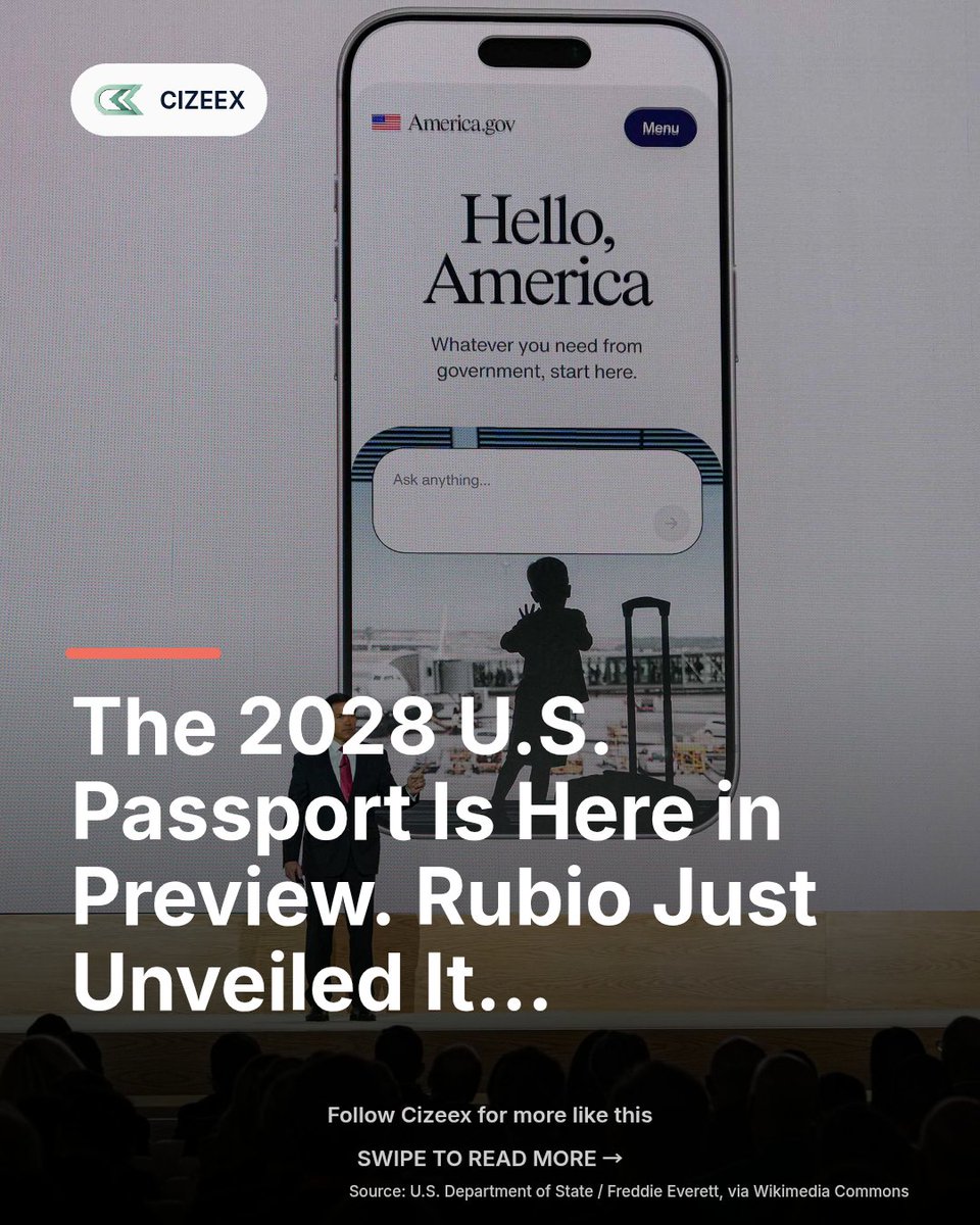 cizeexfeed's tweet photo. The 2028 U.S. Passport Is Here in Preview. Rubio Just Unveiled It https://t.co/ybE934riJ1 https://t.co/yfnVyFMiyx
