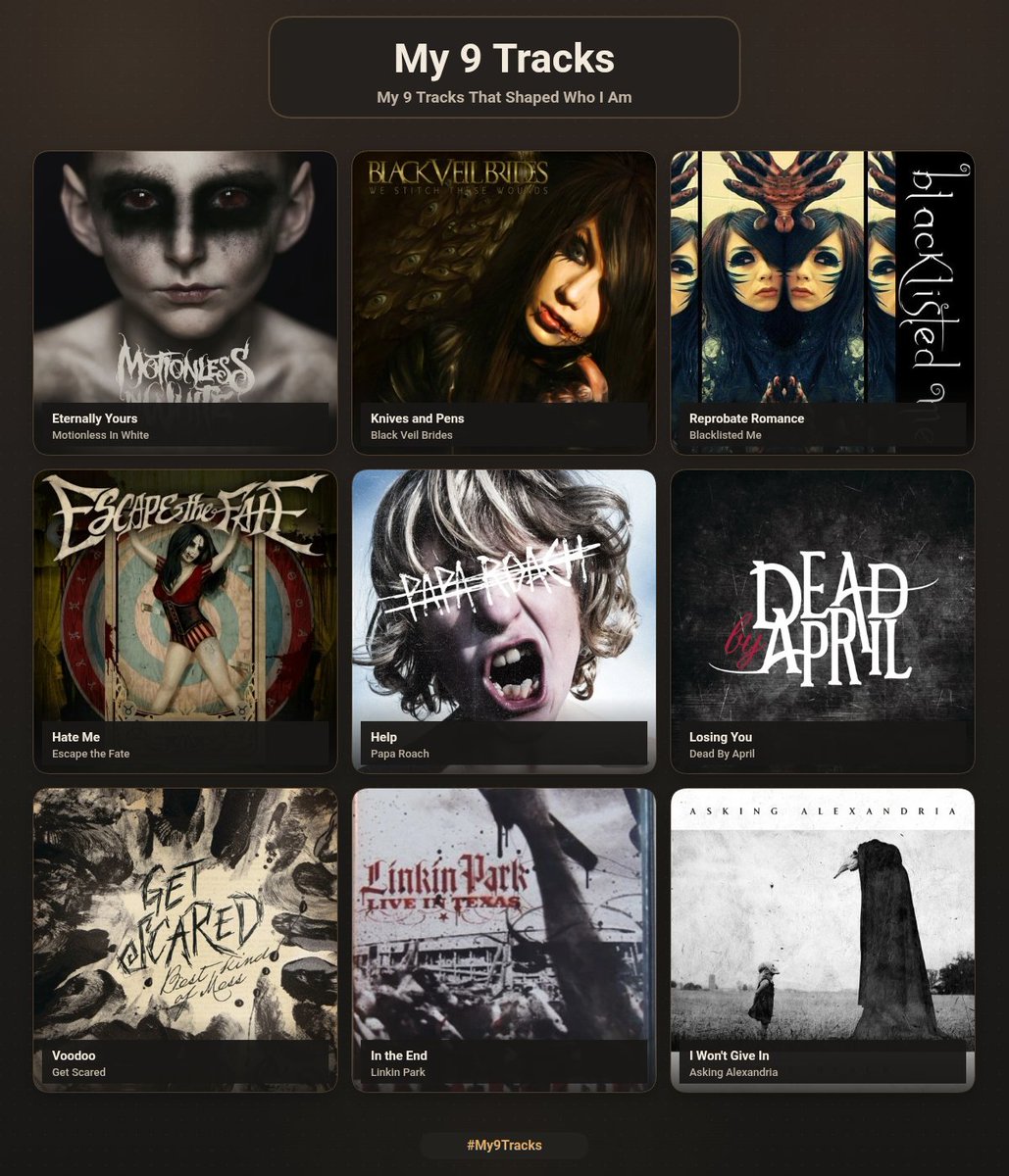 FEHDEPRESSO's tweet photo. Minhas 9 músicas que me moldaram https://t.co/lfWeTEV996