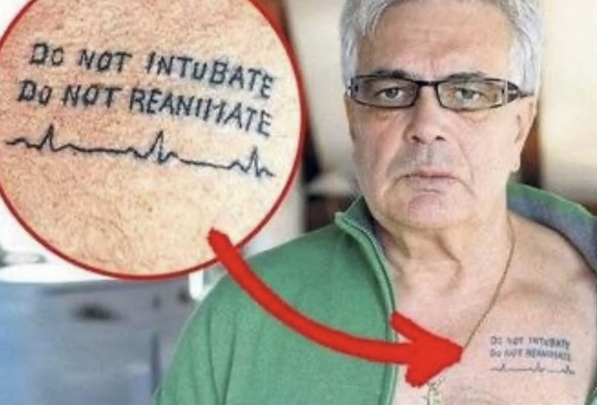 Doctors__squad's tweet photo. Medical Wednesday : What would you do if you saw a tattoo like these on someone that needed CPR? https://t.co/P95hU5OZ8l