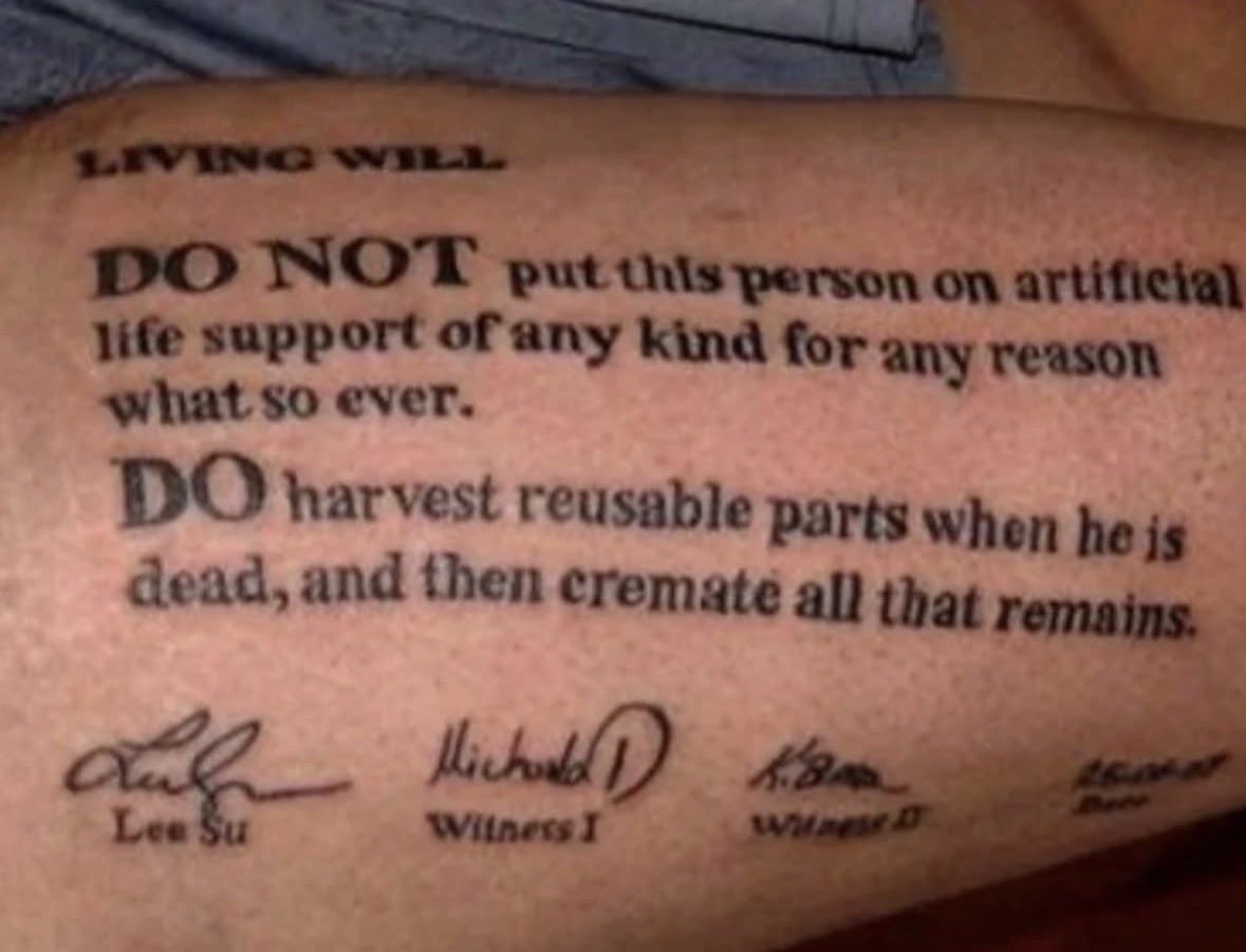 Doctors__squad's tweet photo. Medical Wednesday : What would you do if you saw a tattoo like these on someone that needed CPR? https://t.co/P95hU5OZ8l