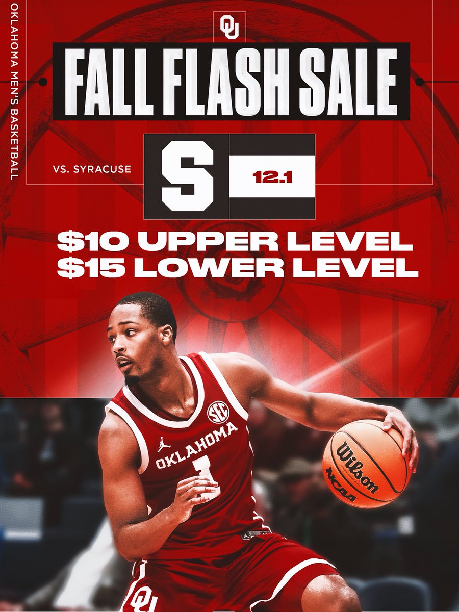 OU_MBBall's tweet photo. 🚨 FALL FLASH SALE🚨

🎟️ » https://t.co/HzZnq8z25M https://t.co/g42BQtwCuR