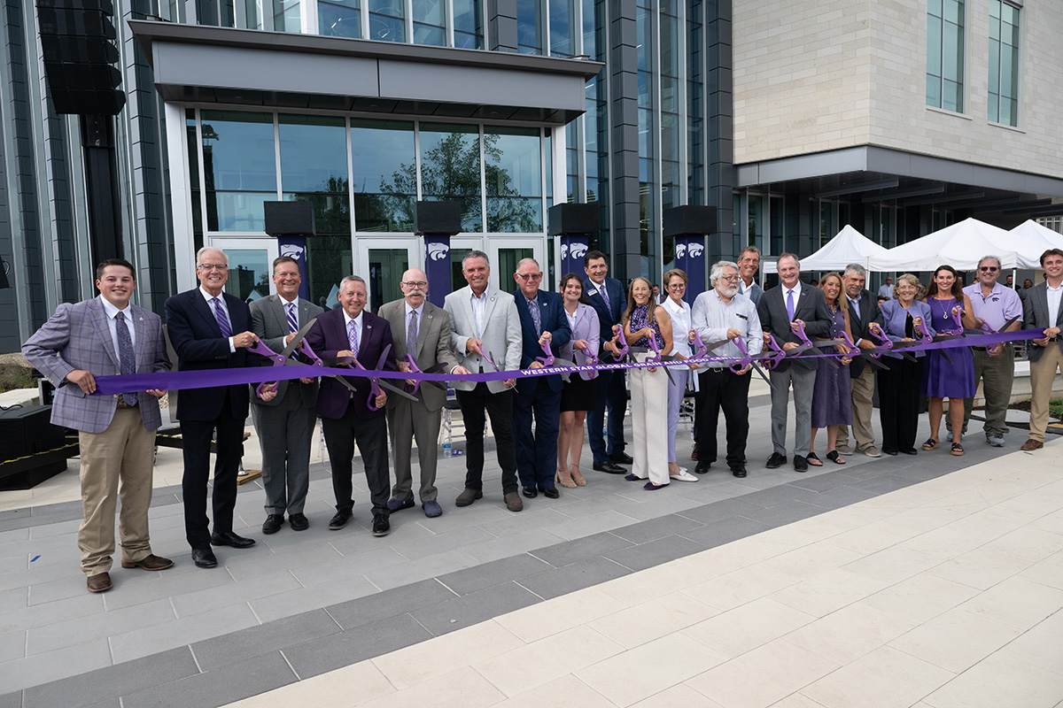 RepMann's tweet photo. It was an honor to participate in the ribbon-cutting for @KState Western Star Global Grain and Food Center. This landmark facility is the largest agricultural construction project in K-State history and represents a major investment in the future of agricultural education, research, and industry partnerships.

The Western Star Global Grain and Food Center will help prepare the next generation of leaders to feed, fuel, and clothe the world while advancing the innovation and research our state excels in. Thank you to President Linton and all K-State staff for hosting!