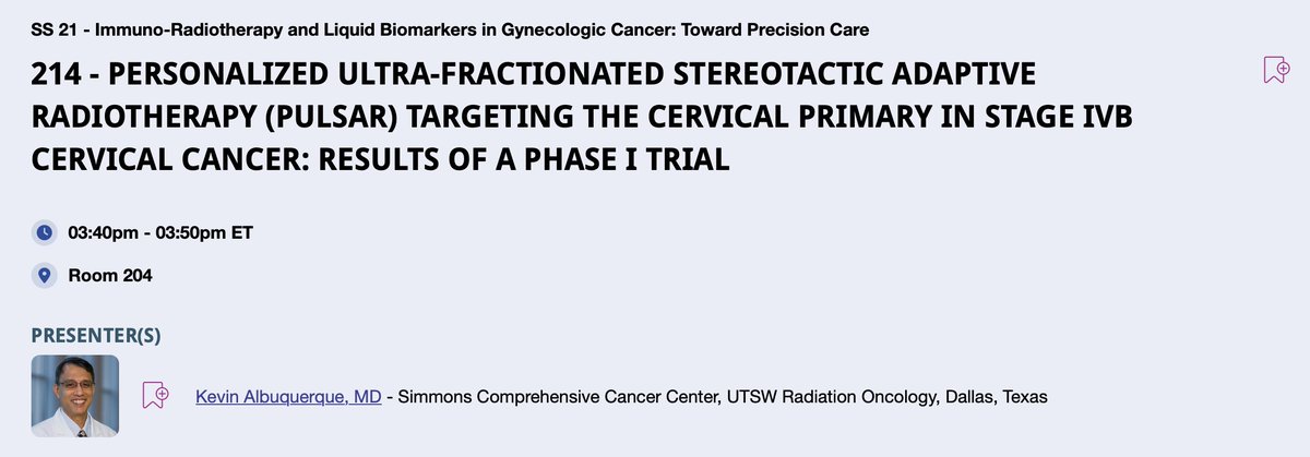 UTSW_RadOnc's tweet photo. Dr. @GynRadonc, Chief of Gynecological Radiation Oncology Service, Director of Radiation Oncology Accreditation, and Dr. @aguilera_md, Associate Professor, each presenting their work during Scientific Sessions at #ASTRO26. https://t.co/pEXNJgC5Dv