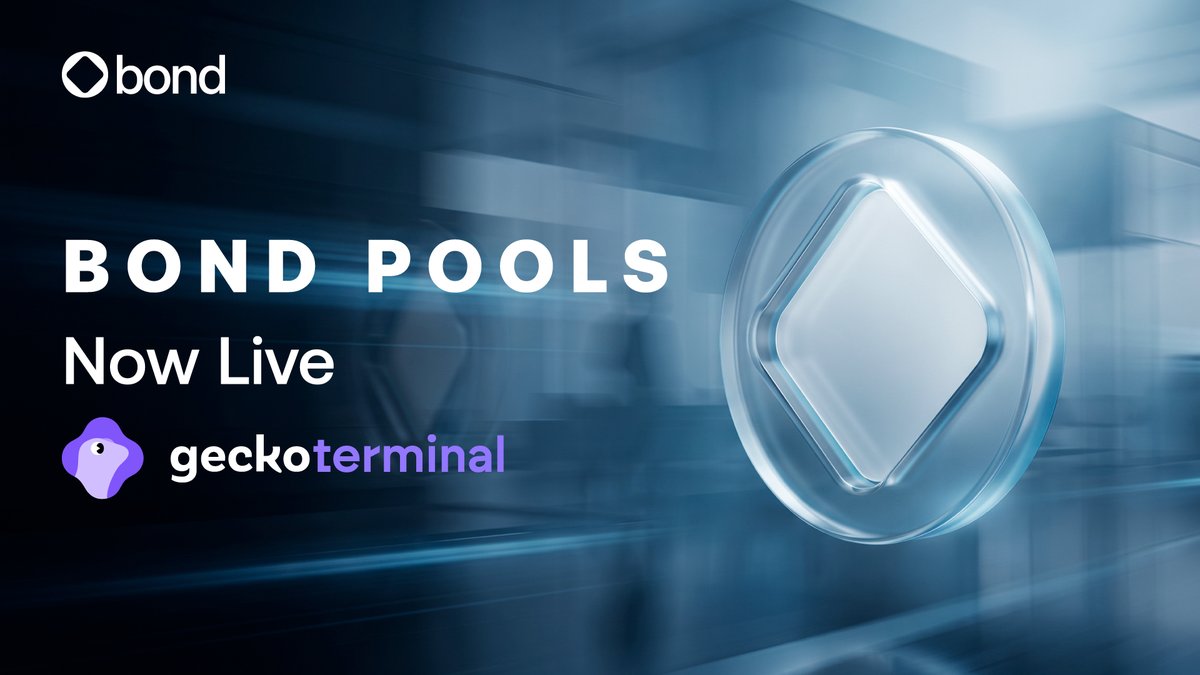 BondSuperApp_'s tweet photo. Bond is now live on @GeckoTerminal.

Follow activity across the listed pools in real time, from liquidity and trading volume to individual transactions and token performance.

The market never stops moving. Neither should your view of it. https://t.co/dCbVVB8pvV