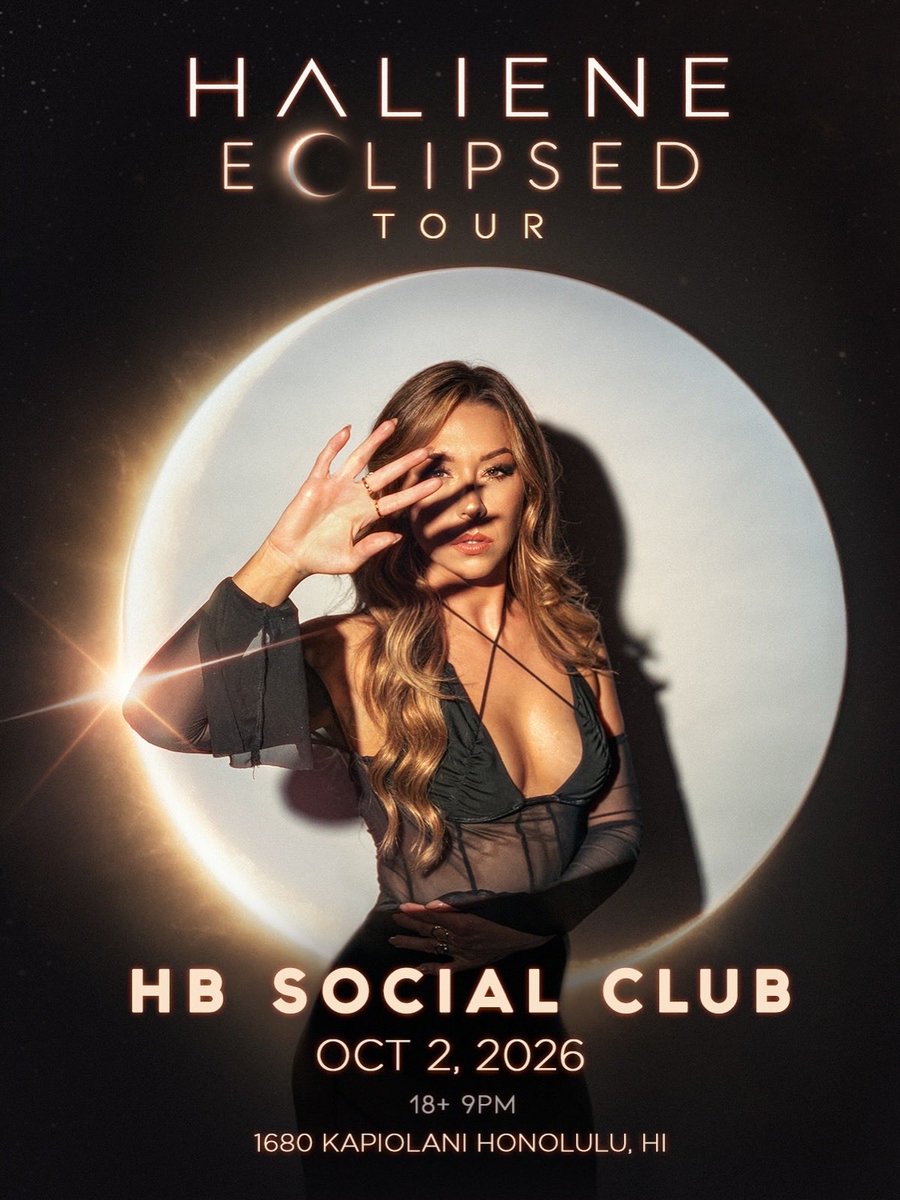HALIENE's tweet photo. HAWAII I WANT TO SEE YOU😍 Surfing back into the islands THIS THURSDAY!🌊 I’m playing: 
MAUI @ Da Playground 10/1 
HONOLULU @HBSocialClub808 10/2!
Tickets https://t.co/60TuyivSxn 🎫

Can’t wait to bring you the Eclipsed Tour! We’ll be playing trance to bass, and everything in between, going on a journey from new music from the album to your favorite classics from me. Cannot wait to sing with you!