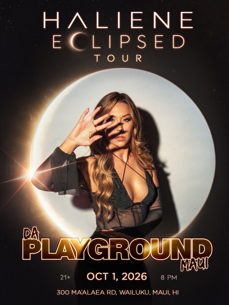 HALIENE's tweet photo. HAWAII I WANT TO SEE YOU😍 Surfing back into the islands THIS THURSDAY!🌊 I’m playing: 
MAUI @ Da Playground 10/1 
HONOLULU @HBSocialClub808 10/2!
Tickets https://t.co/60TuyivSxn 🎫

Can’t wait to bring you the Eclipsed Tour! We’ll be playing trance to bass, and everything in between, going on a journey from new music from the album to your favorite classics from me. Cannot wait to sing with you!