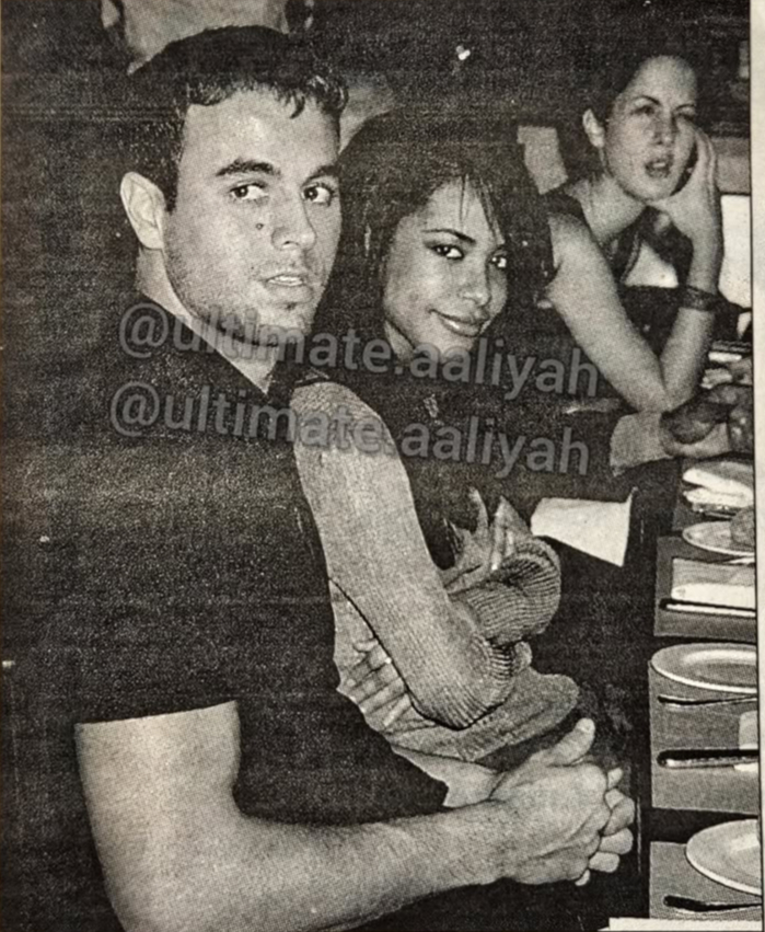 Aaliyah_Fanatic's tweet photo. Enrique Iglesias and Aaliyah at SoHo's Mercer Kitchen for his dinner party, 1999 https://t.co/hi7PhL2ZtX