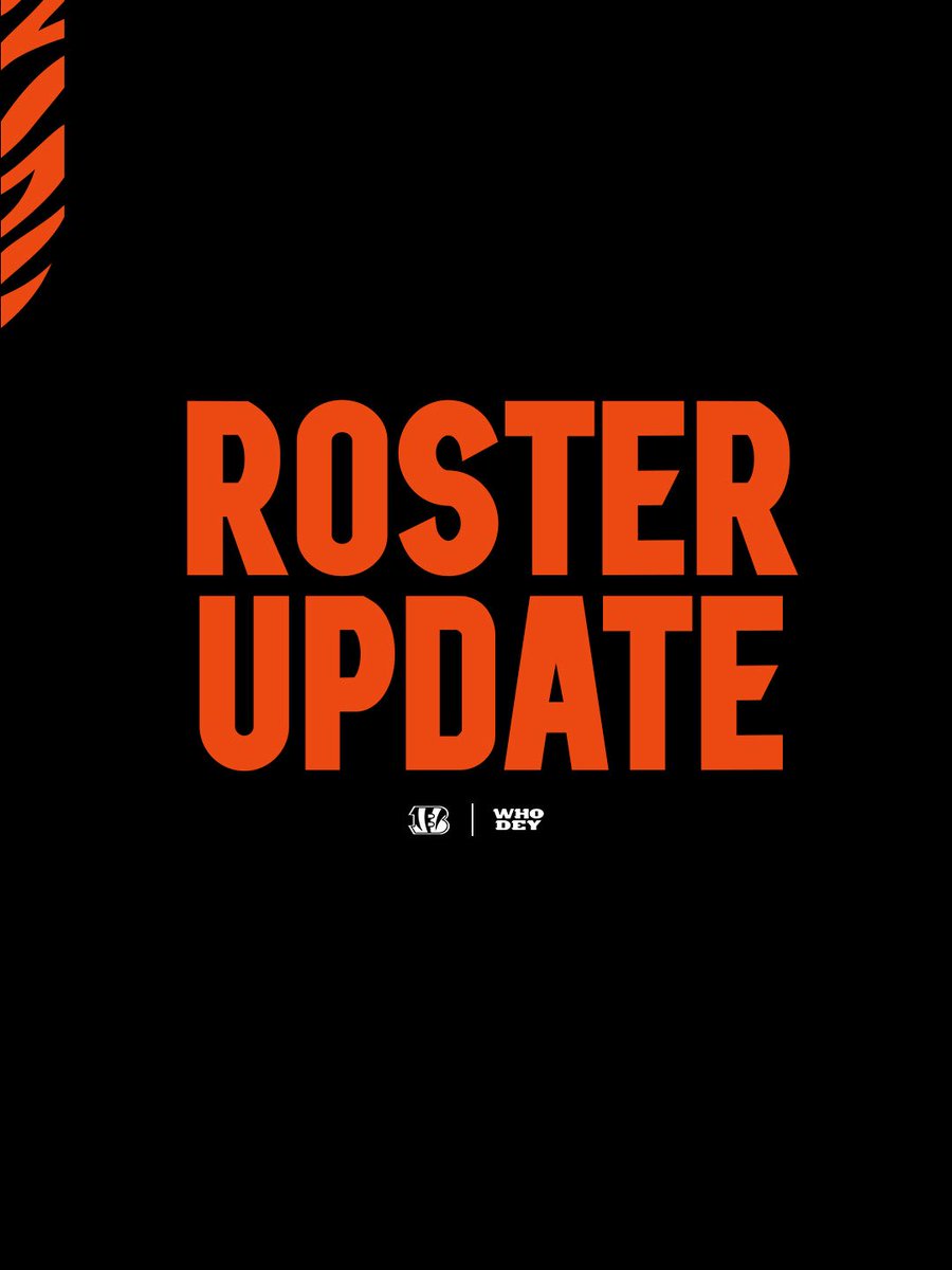 Bengals's tweet photo. We have made the following roster moves.
 
🔗: https://t.co/5OpNzWLyUT https://t.co/td1t1VDpPN