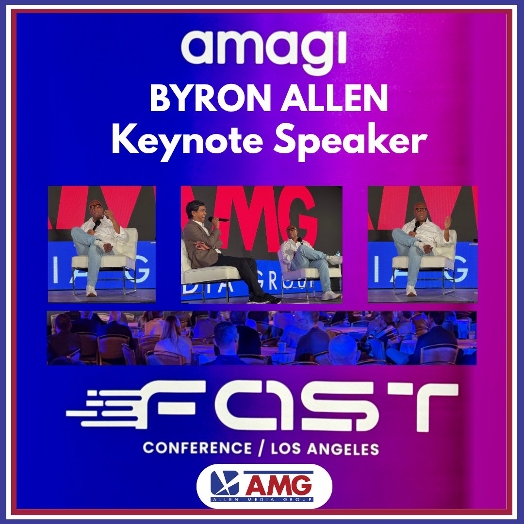 AllenMGroup's tweet photo. Byron Allen spoke at today’s fifth annual AMAGI FAST Conference in Los Angeles about the future of media—and why streaming and a changing entertainment landscape offer more opportunities than challenges.

@AmagiCorp

#LAFAST2026 #ByronAllen #AllenMediaGroup https://t.co/cx49wSeDAM