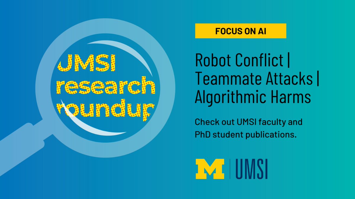 umsi's tweet photo. University of Michigan School of Information researchers are innovating and advancing the field of artificial intelligence. Here are some of their recent publications, in @COLM_conf, @HFES, @kdd_news and beyond: https://t.co/mOWI6oyCzt https://t.co/fgLTfxGugp