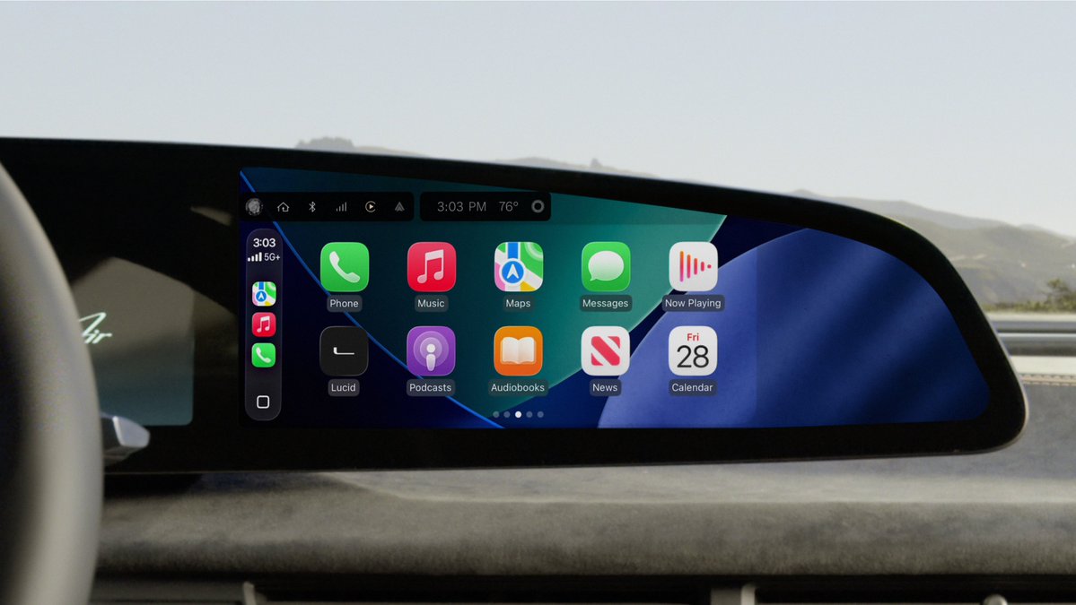 LucidMotors's tweet photo. Meet Air UX 3.0*

Inspired by the award-winning, human-centered experience of Lucid Gravity, Air UX 3.0 brings a reimagined infotainment experience to Lucid Air.

— Enhanced navigation
— Seamless multitasking
— Expanded Apple CarPlay® & Android Auto™ experience
— More personalized profiles

Air UX 3.0 will be delivered via over-the-air update to all eligible Lucid Air vehicles beginning September 29, 2026. For model year 2022, 2023, and some 2024 Lucid Air vehicles, Air UX 3.0 is only available with an optional hardware upgrade.

Learn more: https://t.co/ZwxHO7ry0D

*Air UX 3.0 is available as part of Software Version 2.11.0. Eligible customers who install Software Version 2.11.0 will automatically receive the new Air UX 3.0 experience.

#LucidAir #LucidMotors