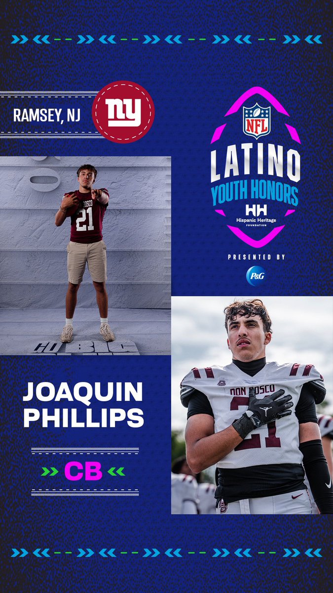 GiantsCRDept's tweet photo. Joaquin Phillips, is a Cornerback at Don Bosco Preparatory High School. Joaquin competes in football at the highest level, and has also battled through dyslexia to achieve a 3.6 GPA in the classroom.  He is very proud of his Puerto Rican heritage,  especially his mother Sofia and his father Ben who is a disabled combat veteran who served in Iraq and was a first responder on 9/11.  Joaquin recently committed to attend the United States Naval Academy in the Fall amongst numerous Division 1 football offers.