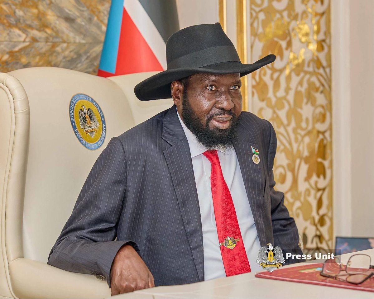 Cholatak's tweet photo. “President Salva Kiir Mayardit told the AU C5 following the zoom meeting today that all major legal steps toward South Sudan’s December 22 elections have been completed, while administrative, logistical, https://t.co/I5J2Dz17zj