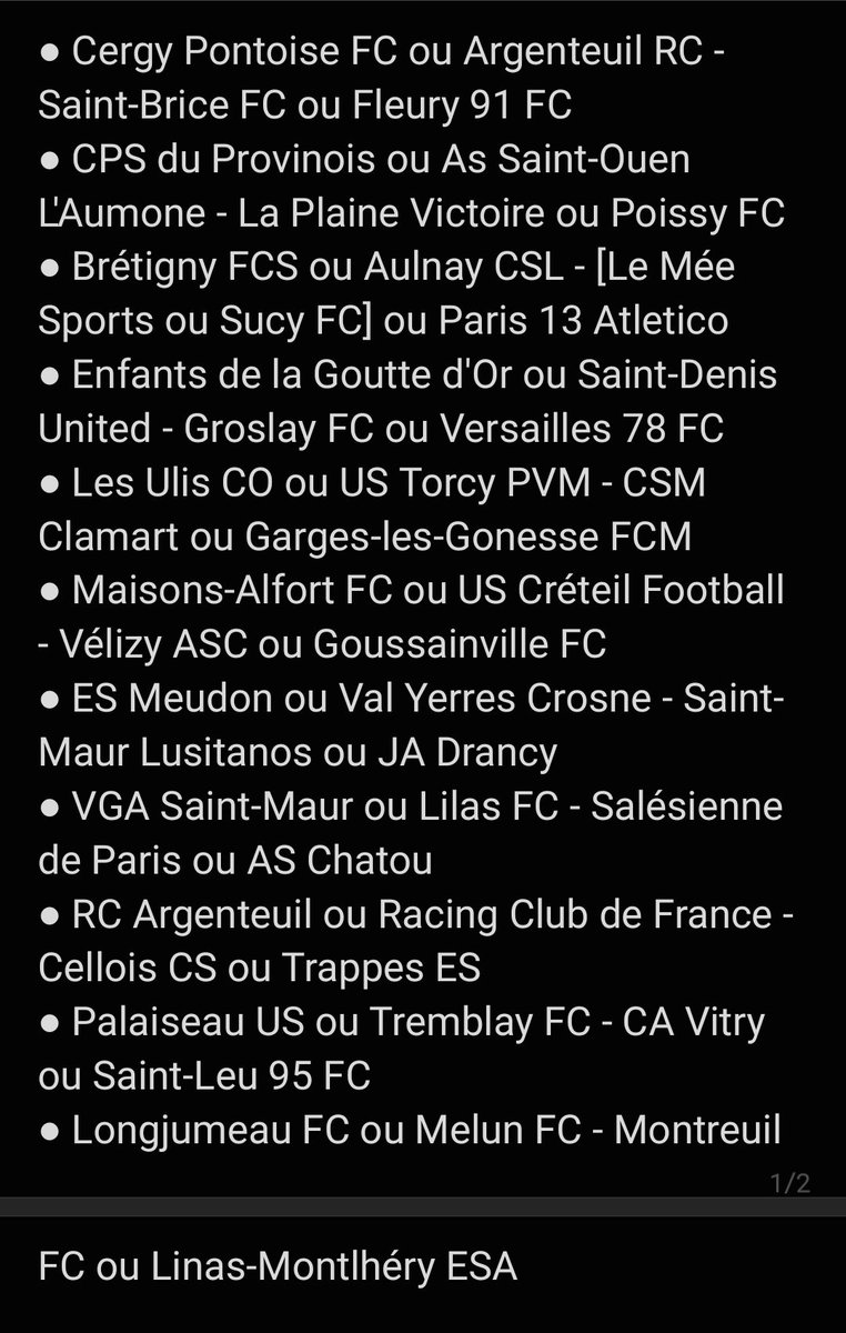 LPIFF75's tweet photo. @coupedefranceCA @District77foot @district94500 @D75foot @DistrictFoot91 @footamateur_fr @NFIDF_ @ChristineAubere @CouchouxP @FFF Le tirage du 6ème tour ⤵️ https://t.co/iYd3aEUNnS