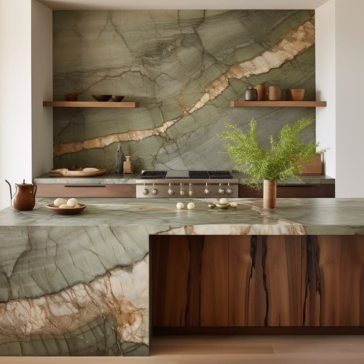 Arthetec's tweet photo. That marble island with the dark wood is stunning combo https://t.co/jZNIn4jpGi