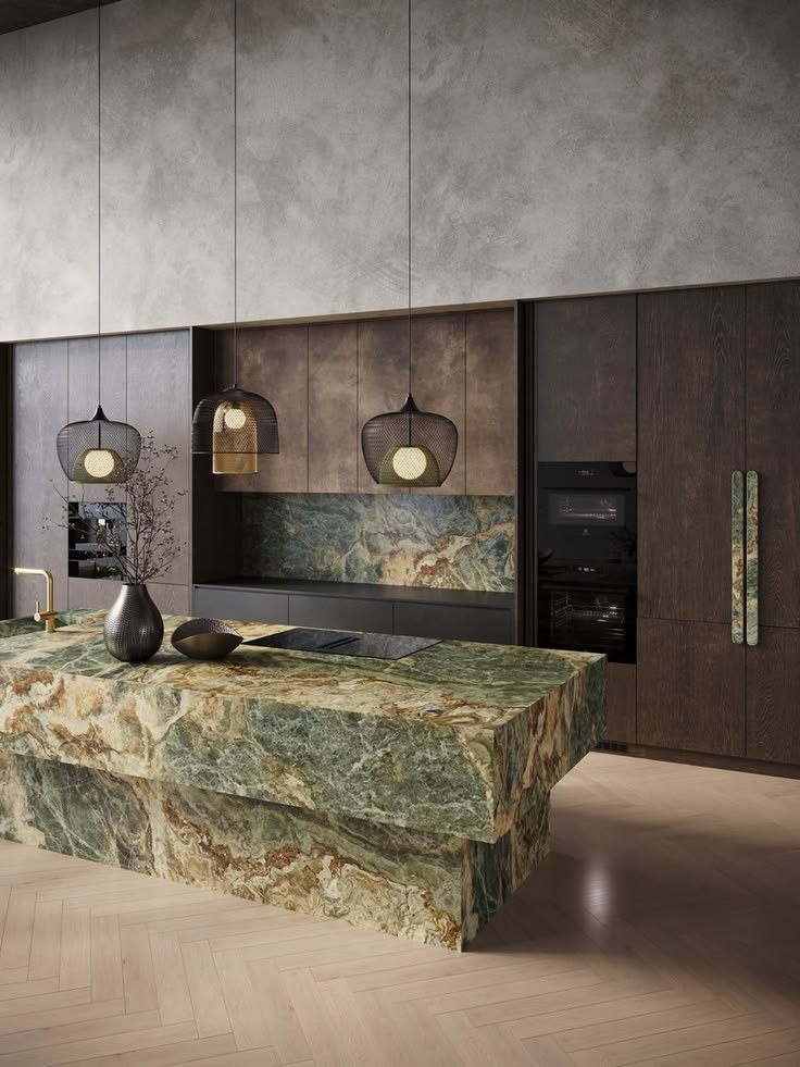 Arthetec's tweet photo. That marble island with the dark wood is stunning combo https://t.co/jZNIn4jpGi
