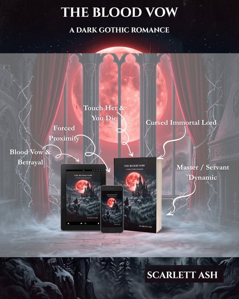 Darkromanceara's tweet photo. ⭐⭐⭐⭐⭐
#TheBloodVow
@authorscarlettAsh

Scarlett Ash’s writing is stunning. This is a short book, but it feels like such a BIG story.

Gothic atmosphere, curse magic, danger, and a little spice. A short story that never felt rushed or lacking. #Scarlettash #fantasy #books https://t.co/WWFcrtgdBF