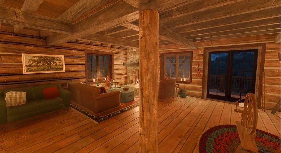 ScarsOfWild's tweet photo. The wood in my log house looked pale and flat. The wood was fine. Forty candle flames were shining straight through the floors, so every room was lit from above and below. Now each storey lights only itself. #gamedev #GodotEngine https://t.co/4pVnmXe1gW