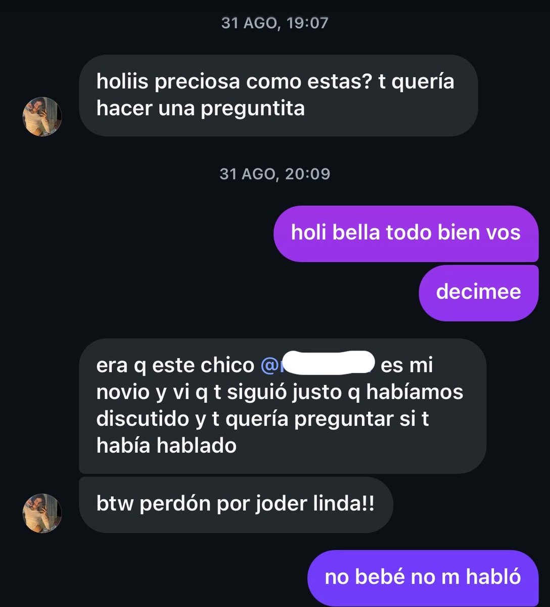 corimqq's tweet photo. che esta misma mina me escribió hace 2 meses diciéndome exactamente lo mismo, lissa no se quien sos pero salí de esa relación https://t.co/dcWG3mZgJC