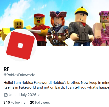 RobloxFakeworld's tweet photo. Bro fell off, he had 26 followers before but now bro has 20🥀 https://t.co/JlvRqVPfDI