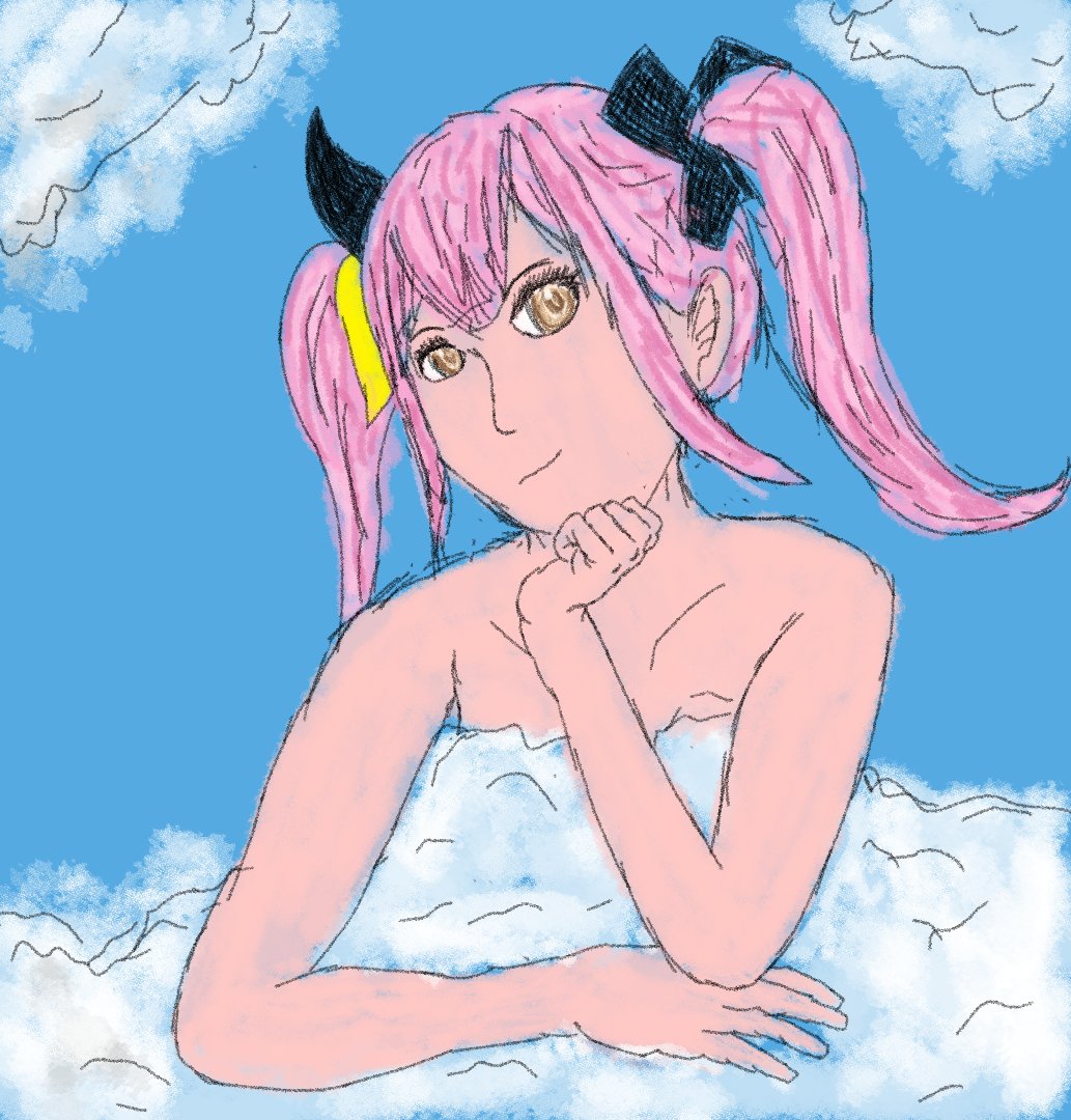 imscreamingbird's tweet photo. #ペケの自由帳 Peke as a spirit in the sky, covered by clouds. https://t.co/WGBh3EiUjj
