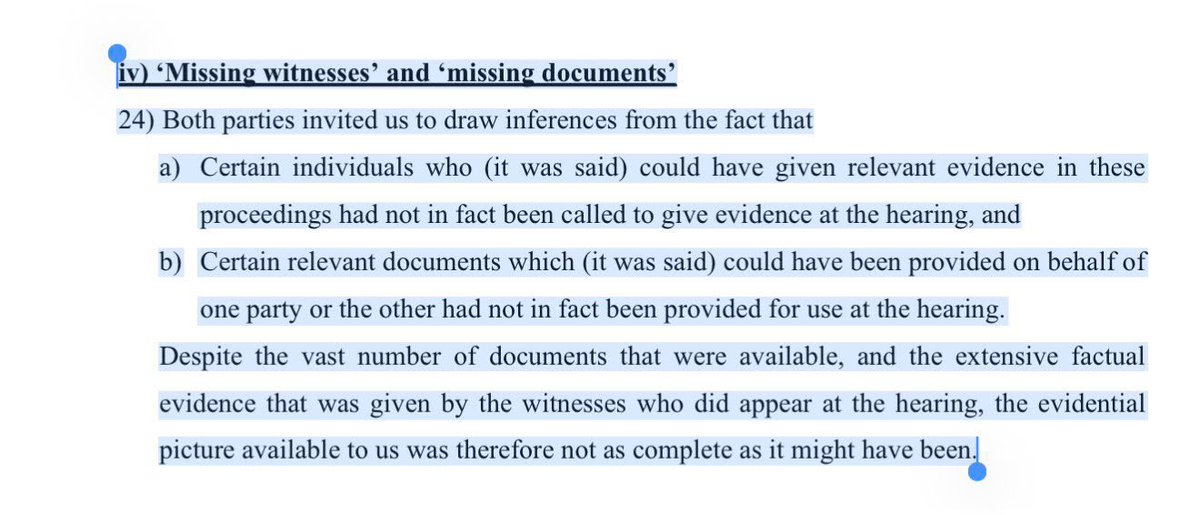 CityDoctrine's tweet photo. The Commission itself acknowledged that the evidential picture was incomplete, noting that potentially relevant witnesses were not called and relevant documents were not provided. Both sides asked the Commission to draw inferences from those gaps. That doesn’t automatically invalidate the findings but it absolutely matters when people pretend the Commission had a complete evidential record with every possible witness and document before it