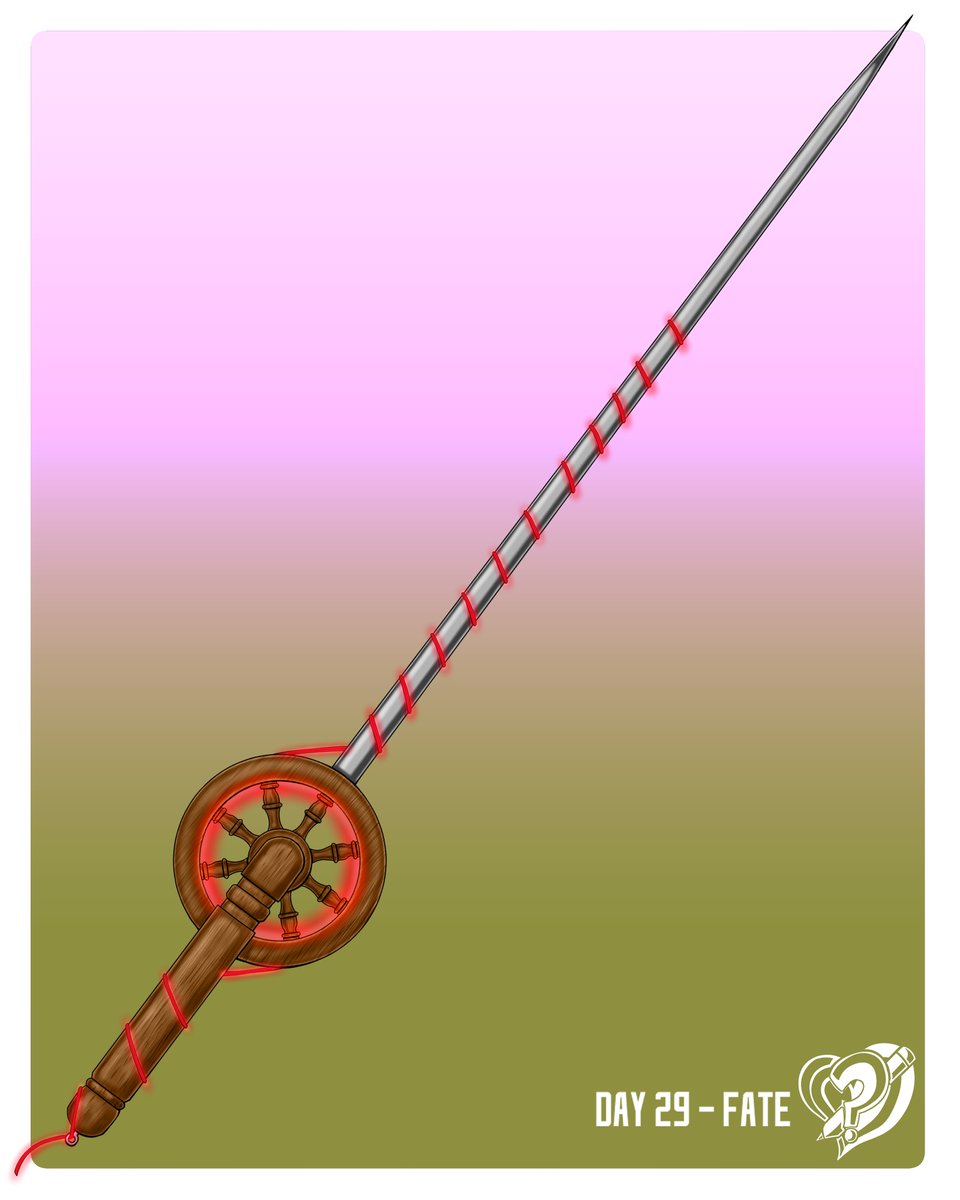 Artzyon_Central's tweet photo. It feels like you'd spun the threads of fate each time you go into battle, take this weapon and fight your heart out

#swordtember2026 #artchallenge #swordart #swordtember https://t.co/IFndNsHpn6