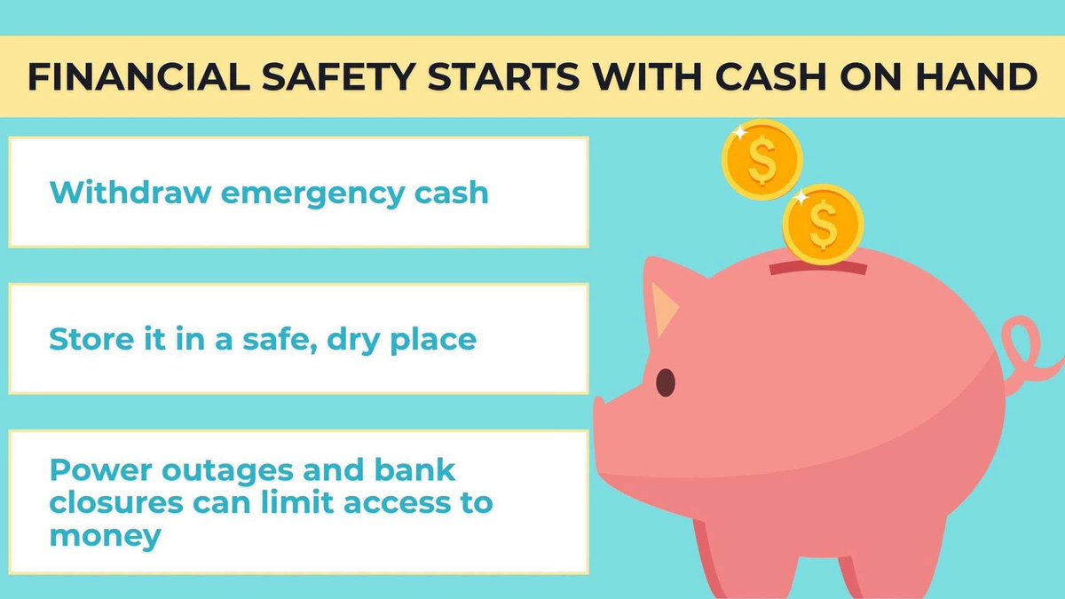 SanPatCountyOEM's tweet photo. 💵🚨 DON’T LET A DISASTER LEAVE YOU WITHOUT ACCESS TO YOUR MONEY!

When the power goes out or systems go down, ATMs, banks and electronic payments may not be available. 💳⚡ https://t.co/epqsQAS4aC