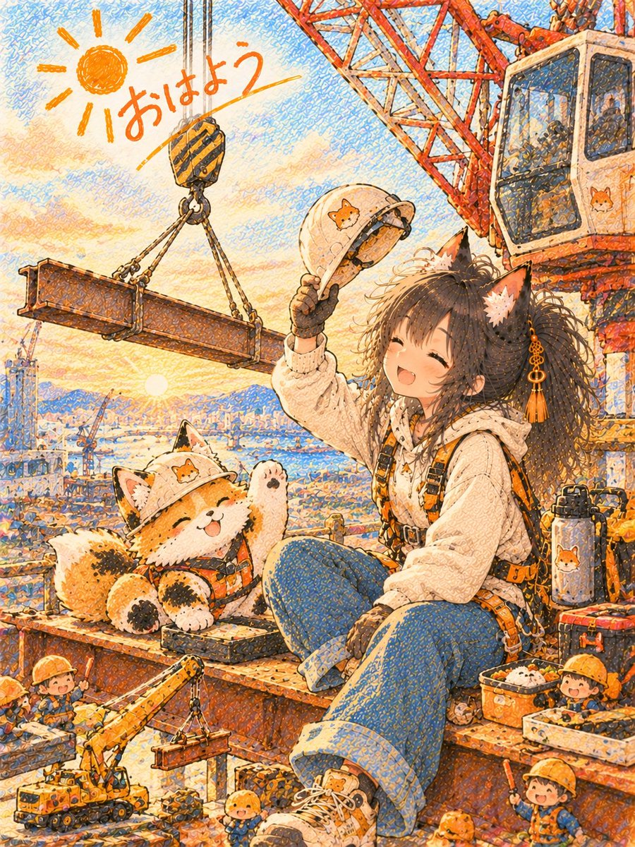 konfire1192's tweet photo. おはようございます☀️

今日は9月30日、『クレーンの日』

大きな機械の名前だけど、由来をたどると、とても人間らしい話が残っています。

1980年、日本クレーン協会とボイラ・クレーン安全協会が一緒に定めました。
日付は、1972年のこの日に現行の『クレーン等安全規則』
が公布されたことにちなんでいます。

実は、はじめは記念日が二つありました。
協会がそれぞれ、11月1日と6月6日を「クレーンの日」
にしていたのです。現場を守る気持ちは同じなのに、
日付だけが分かれていた。

そこで労働省からの勧奨を受け、9月30日に一つにまとまりました。

ばらばらだったものが揃うと、呼びかけも届きやすくなる。
安全を願う日らしい、やさしい結び方だと思います。

焦らず、無理せず、可愛くコツコツ🦊