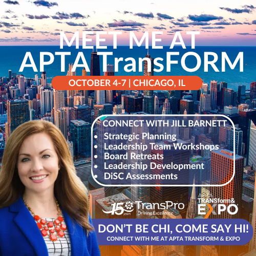 TransProConsult's tweet photo. DON'T BE CHI, COME SAY HI to Senior Project Leader, Jill Barnett at the 2026 #APTATransFORM and Expo in Chicago, IL! Connect with Jill on these key conversation topics:
📝Strategic Planning
💼Leadership Team Workshops
👥Board Retreats
🏆Leadership Development
💯DiSC Assessments https://t.co/wGrKVl1vha