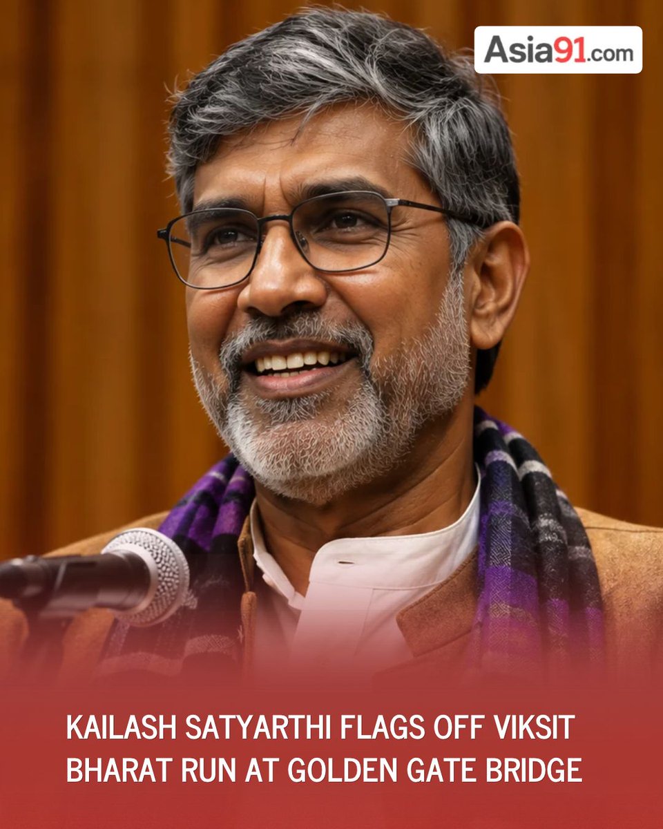 asia91_dot_com's tweet photo. The Nobel Peace Laureate joins the diaspora event in San Francisco.
Kailash Satyarthi flagged off the Viksit Bharat Run at San Francisco’s iconic Golden Gate Bridge, bringing together members of the Indian diaspora.
#KailashSatyarthi #ViksitBharat #GoldenGateBridge #IndianDiaspora #SanFrancisco