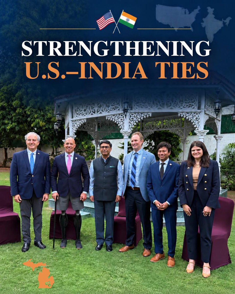 RepHaleyStevens's tweet photo. Honored to join a bipartisan Congressional delegation in meeting with Indian Foreign Secretary Misri to discuss the partnership between our two countries, the future of U.S.—India relations, and the importance of Michigan manufacturing on the global stage. https://t.co/ctDxbp1BQP