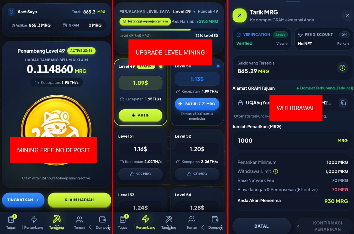 anwarrock733's tweet photo. MINING TELEGRAM FREE ⛏️

- NO DEPOSIT🔥
- LEGIT
- INSTAN WITHDRAW ✅️
- WITHDRAW MINIMAL 1000 MRG 🤘
- MENU ELEGANT

JOIN 👉 https://t.co/QqVhLwBVdG https://t.co/mM4mJCCeqg