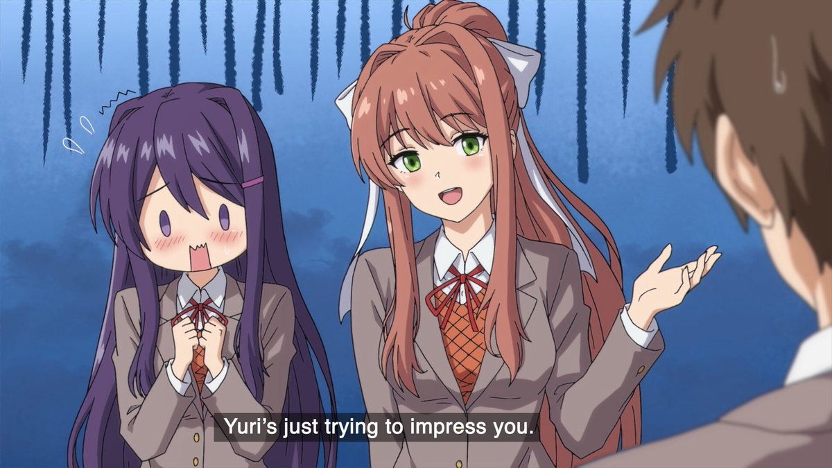 TidalDrawZZ's tweet photo. What if DDLC was an anime, except it’s done by a professional freelance animator With the real industry process! Part 3-! These are done by me with genuine anime industry processes and compositing! Mc spotlight! https://t.co/Hhsnq7zEto