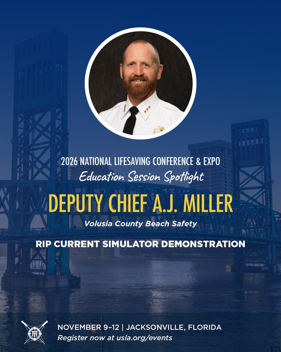 uslifesaving's tweet photo. Education takes center stage at the 2026 USLA National Lifesaving Conference &amp; Expo in Jacksonville! Our expanded schedule gives attendees more opportunities to choose the sessions most relevant to them. Learn more: https://t.co/D0d6eEY5e1 https://t.co/gbTzu9aoMC