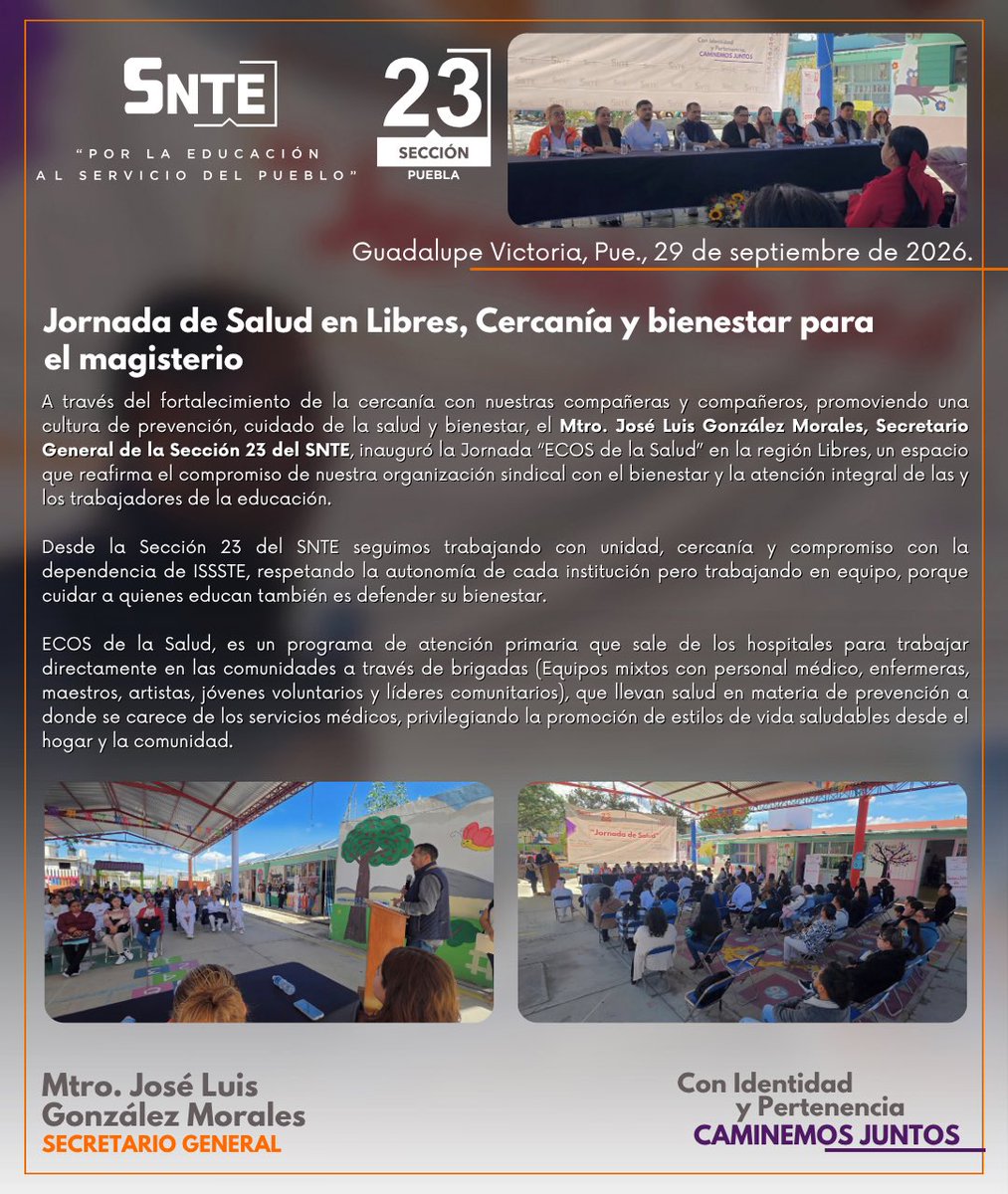 SNTE_Seccion_23's tweet photo. #SNTE23
#ConIdentidadYPertenencia
#CaminemosJuntos
#UnoSomosTodosyTodosSomosUno https://t.co/HrABJR0I9e