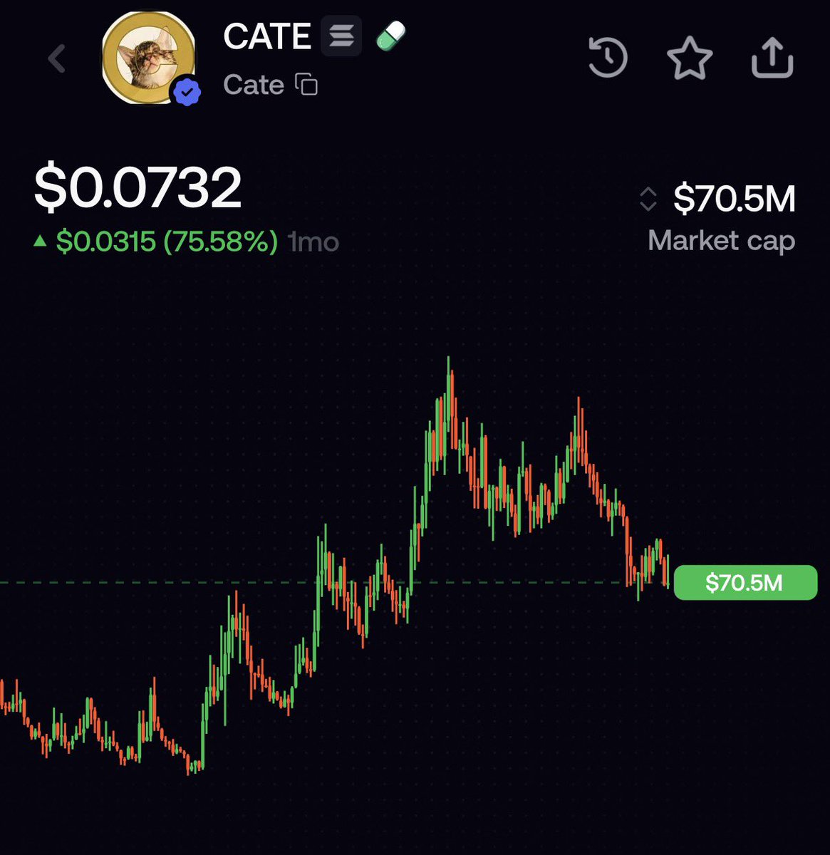 S0Lmay0r's tweet photo. If the community stays as active as they’ve been so far, $CATE can touch $1B before 2027 without hesitation.

Community is everything for a memecoin, and everyone will understand this. https://t.co/UzvKyWaIL6