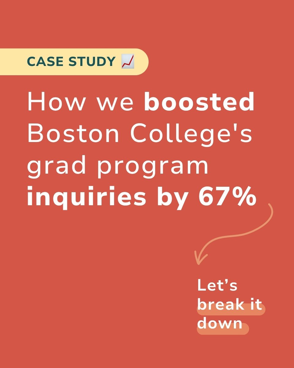 Oneupweb's tweet photo. What does continuous testing + fresh creative + smarter optimization look like? For Boston College’s Lynch School of Education, it meant a +67% boost in inquiries!

Strategy matters, and we can help you create yours! #HigherEdMarketing #DigitalMarketing #EducationMarketing https://t.co/x7SAxSNwYD