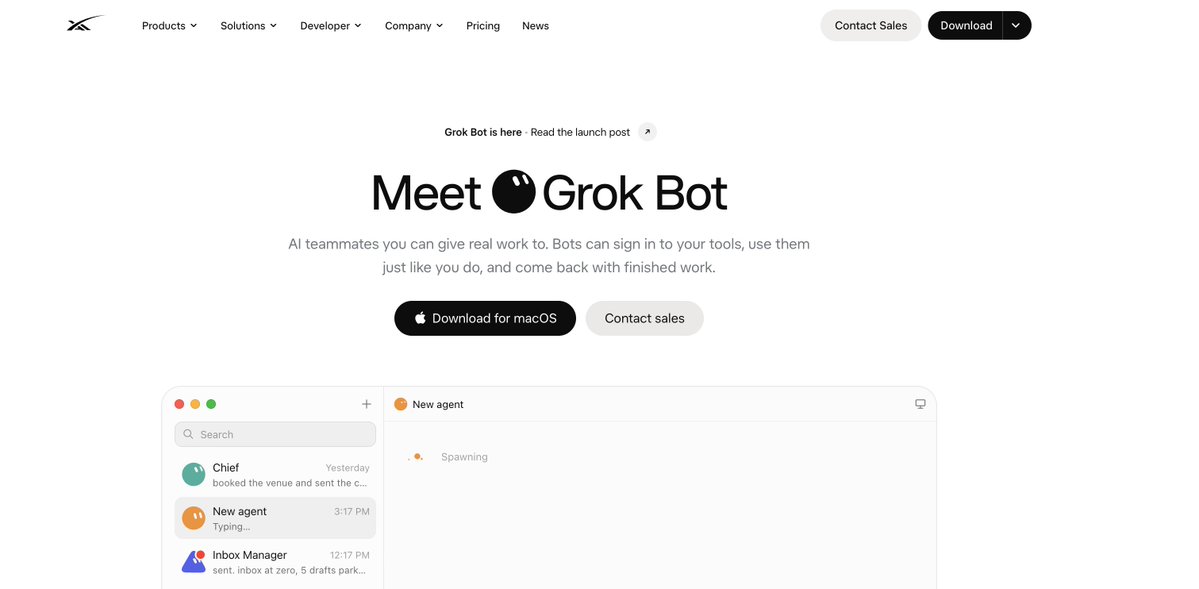 toddsaunders's tweet photo. OpenAI launched dots today, a Grok Bot competitor. 

But @elonmusk pulled the ultimate troll move. 

@SpaceXAI bought dot. com and redirected it to Grok Bot. 

Unreal. Let the games begin (or i guess keep going). https://t.co/esY3bRxdGA