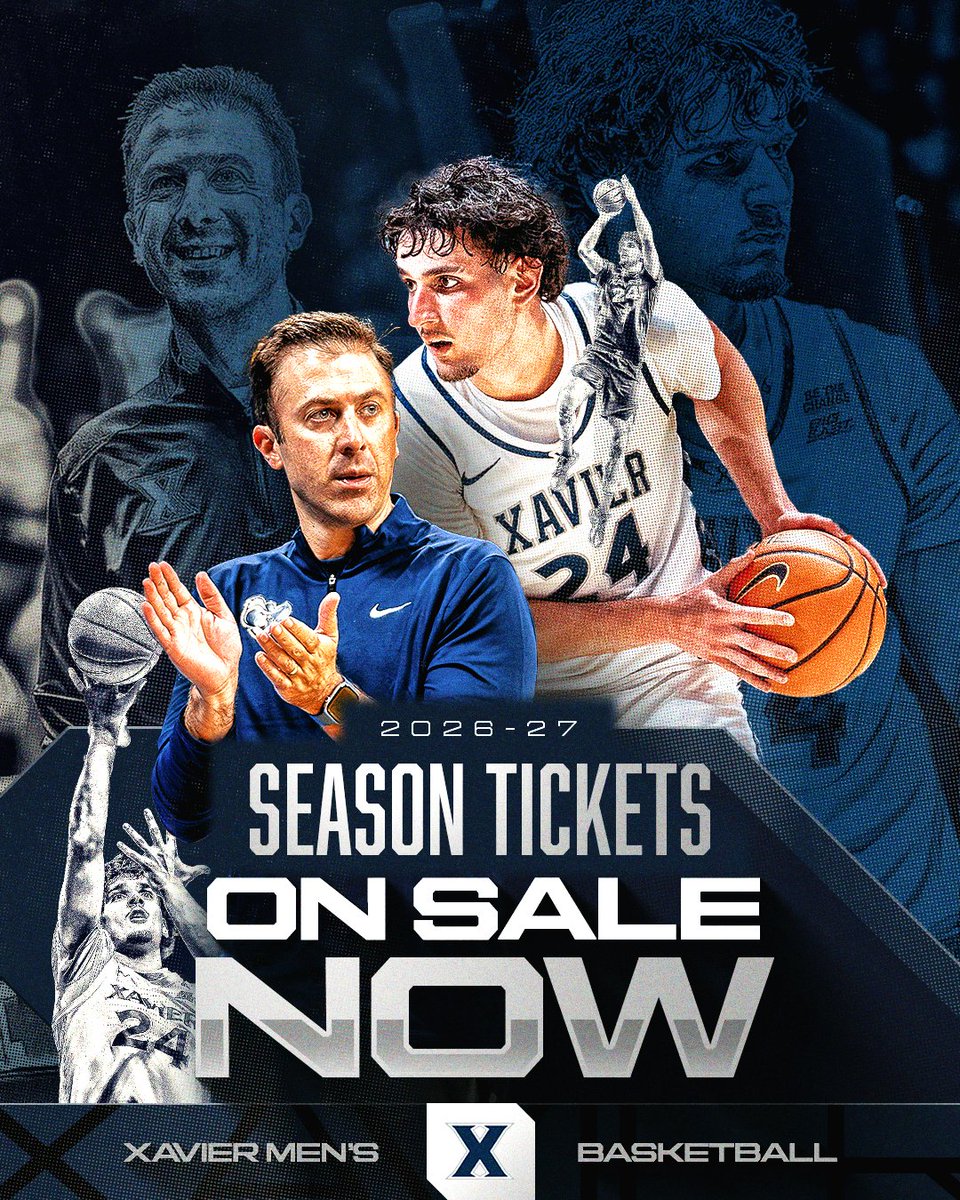 XUAthletics's tweet photo. Season tickets for the upcoming @XavierMBB season are still on sale!

Tickets start as low as $310 🏀🎟️

Buy now at https://t.co/Xnb2QvInIq

#LetsGoX https://t.co/dzAEWY5etE