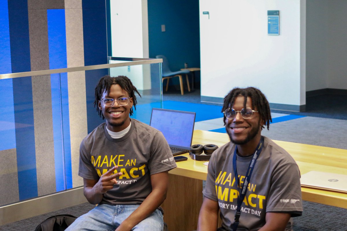 EmoryUniversity's tweet photo. Emory’s Impact Day was a success! 💙💛 

Thank you to all the students, faculty, staff and alumni who came together to serve nonprofit organizations on campus and throughout metro Atlanta. Some photos from our campus volunteer event!

#Emory #EmoryUniversity https://t.co/FBQduP1Zbg