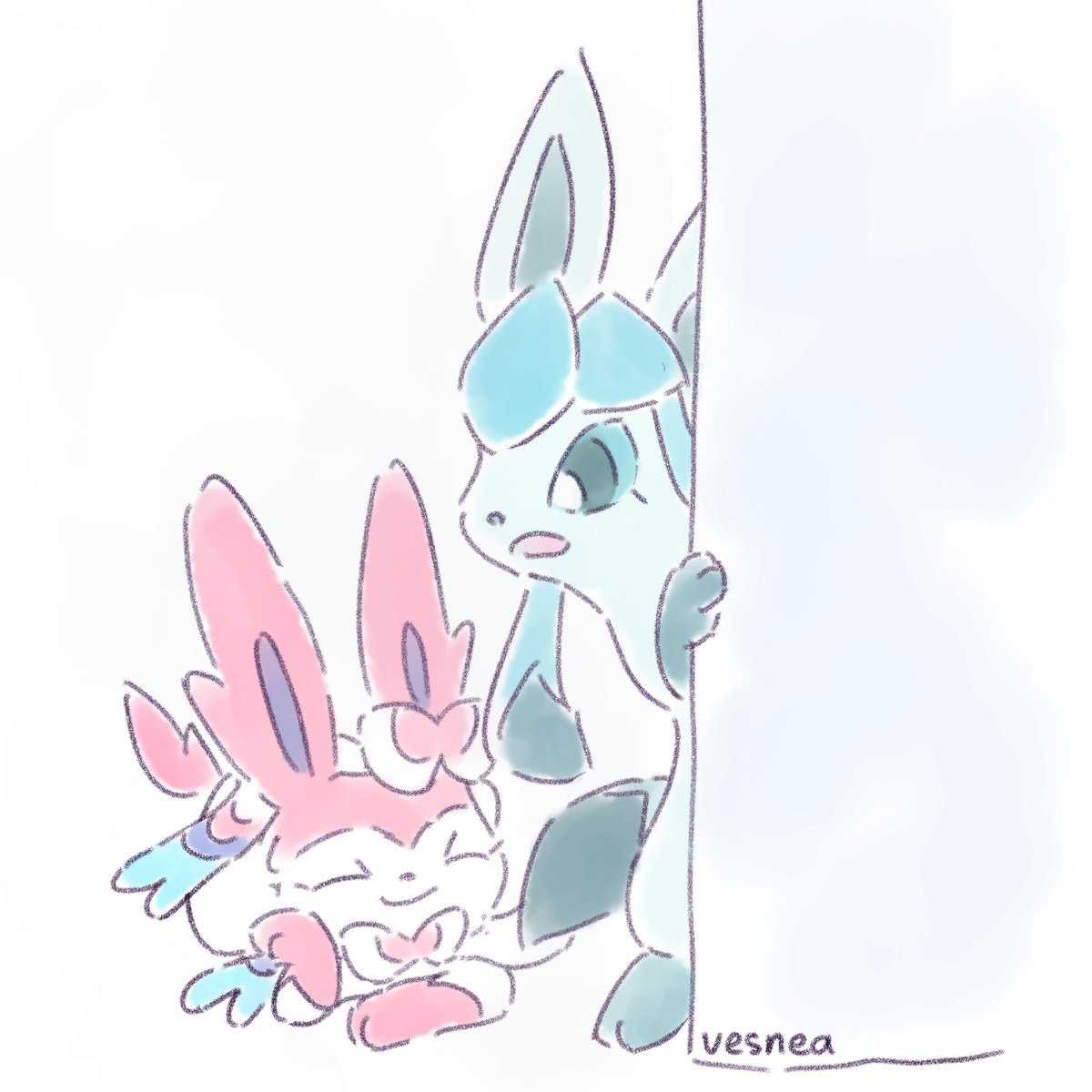 CeruleanFrost's tweet photo. #グレイシア #Glaceon #ニンフィア #Sylveon https://t.co/hL7GWaioZ7