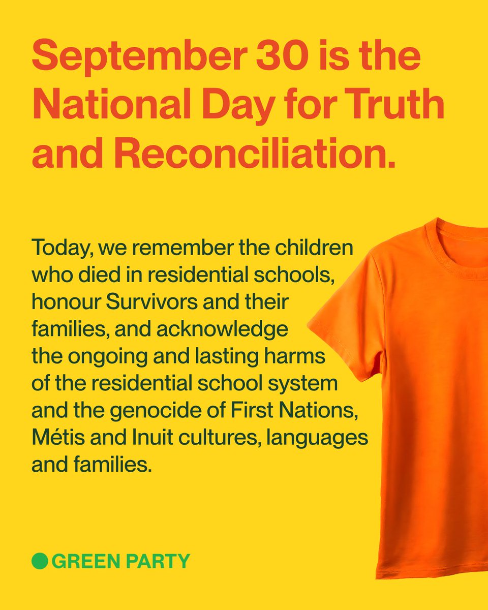 CanadianGreens's tweet photo. Reconciliation is a responsibility we all share. Greens are committed to turning that responsibility into action through accountability, justice and meaningful change, today and every day. https://t.co/2EDdklcAWw